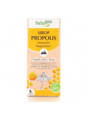 Image de Propolis Sirop Bio - Immunité et Respiration 150 ml - Herbalgem depuis Achetez de la Propolis pour renforcer votre système immunitaire