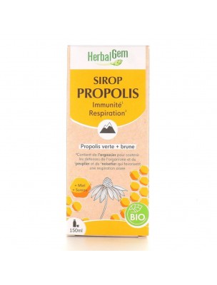 Image de Propolis Sirop Bio - Immunité et Respiration 150 ml - Herbalgem depuis Découvrez nos sirops naturels en vente en ligne