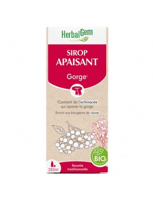 Image de Sirop Apaisant Bio - Gorge 250 ml - Herbalgem via Eucalyptus Bio - Teinture-mère pour les voies respiratoires