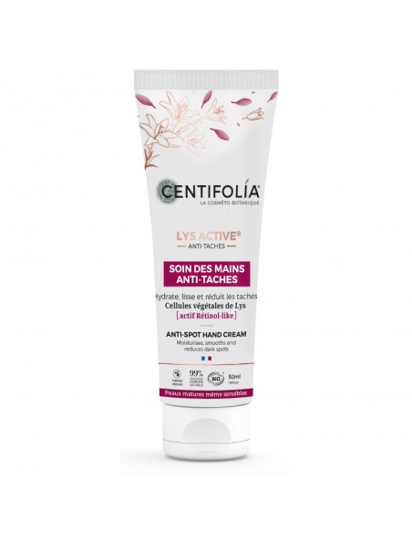 Achetez Soin des Mains Lys Active Bio - Soin des Mains Anti-Tâches 50 ml - Centifolia à l'herboristerie Louis Image principale de Soin des Mains Lys Active Bio - Soin des Mains Anti-Tâches 50 ml - Centifolia