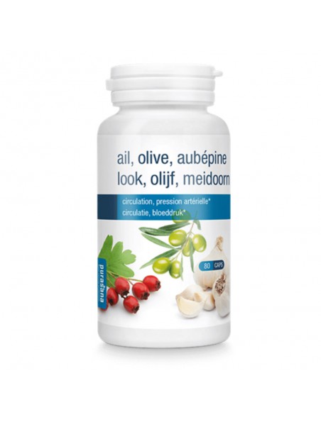 Ail, Olive, Aubépine - Tension 80 gélules - Purasana Ail, Olive, Aubépine - Tension 80 gélules - Purasana