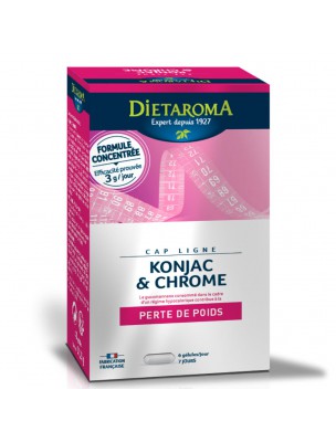 Image de Capligne Konjac et Chrome - Perte de poids 40 gélules - Dietaroma via Pamplemousse Bio - Pranarôm 10 ml