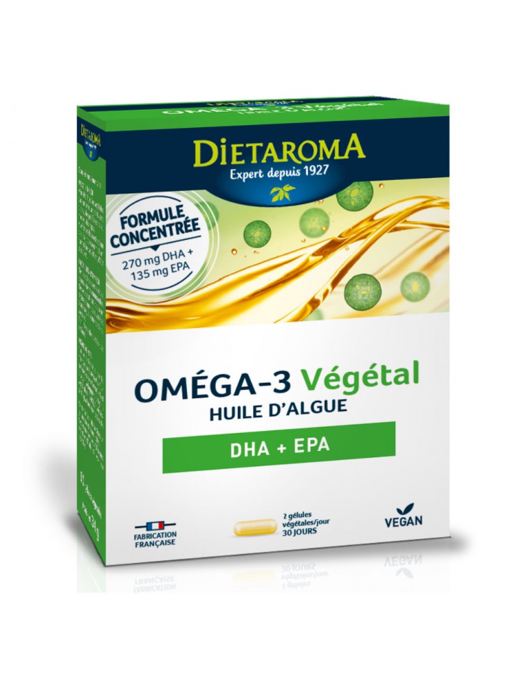 Image principale de la modale pour Oméga 3 Végétal - Huile d'algue 60 gélules  - Dietaroma