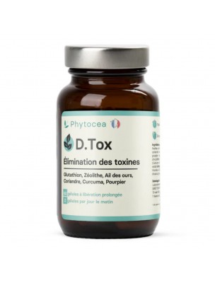 Image de D-Tox - Elimination des Toxines 60 gélules - Phytocea via Achetez Re.Live - Douleurs Menstruelles Phytocea