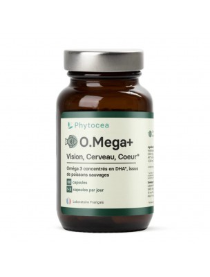 Image de O-Méga Plus - Vision, Coeur et Mémoire 60 gélules - Phytocea via Solgar - Full Spectrum - Oméga 3 d'Huile de Saumon 120 softgels