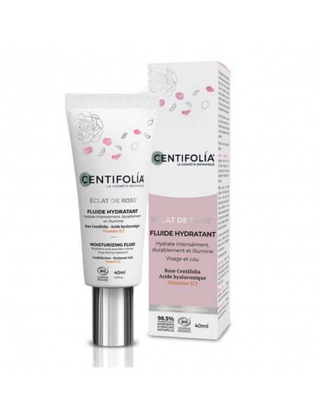 Image principale de Fluide Hydratant Eclat de Rose Bio - Soin du visage 40 ml - Centifolia