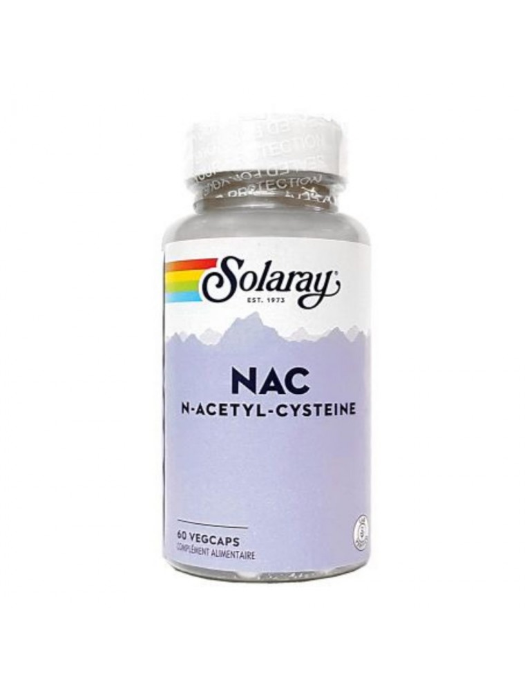 Image principale de la modale pour NAC 600mg - Vois Respiratoires 60 capsules - Solaray