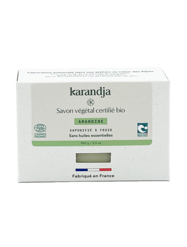 Image principale de la modale pour Savon Amandine Bio - Savon Sans Huiles Essentielles 100g - Karandja