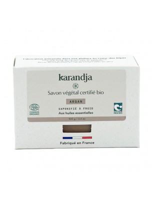 Image de Savon Argan Bio - Savon Aux Huiles Essentielles 100g - Karandja depuis Achetez les produits Karandja à l'herboristerie Louis