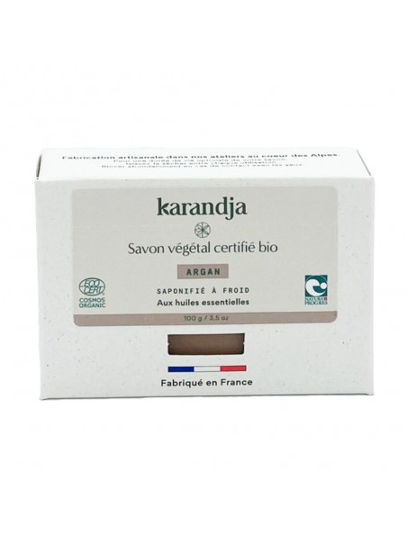 Achetez Savon Argan Bio - Savon Aux Huiles Essentielles 100g - Karandja à l'herboristerie Louis Image principale de Savon Argan Bio - Savon Aux Huiles Essentielles 100g - Karandja