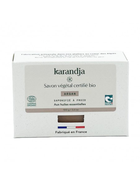 Image principale de Savon Argan Bio - Savon Aux Huiles Essentielles 100g - Karandja