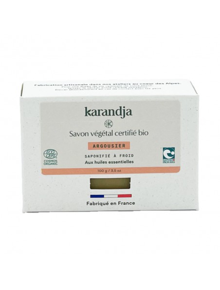 Image principale de Savon Argousier Bio - Savon Aux Huiles Essentielles 100g - Karandja