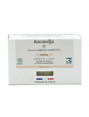 Image de Savon Capra Bio - Savon au Lait de chèvre et Aux Huiles Essentielles 100g - Karandja via Savon Cèdre Bio 100g - Karandja