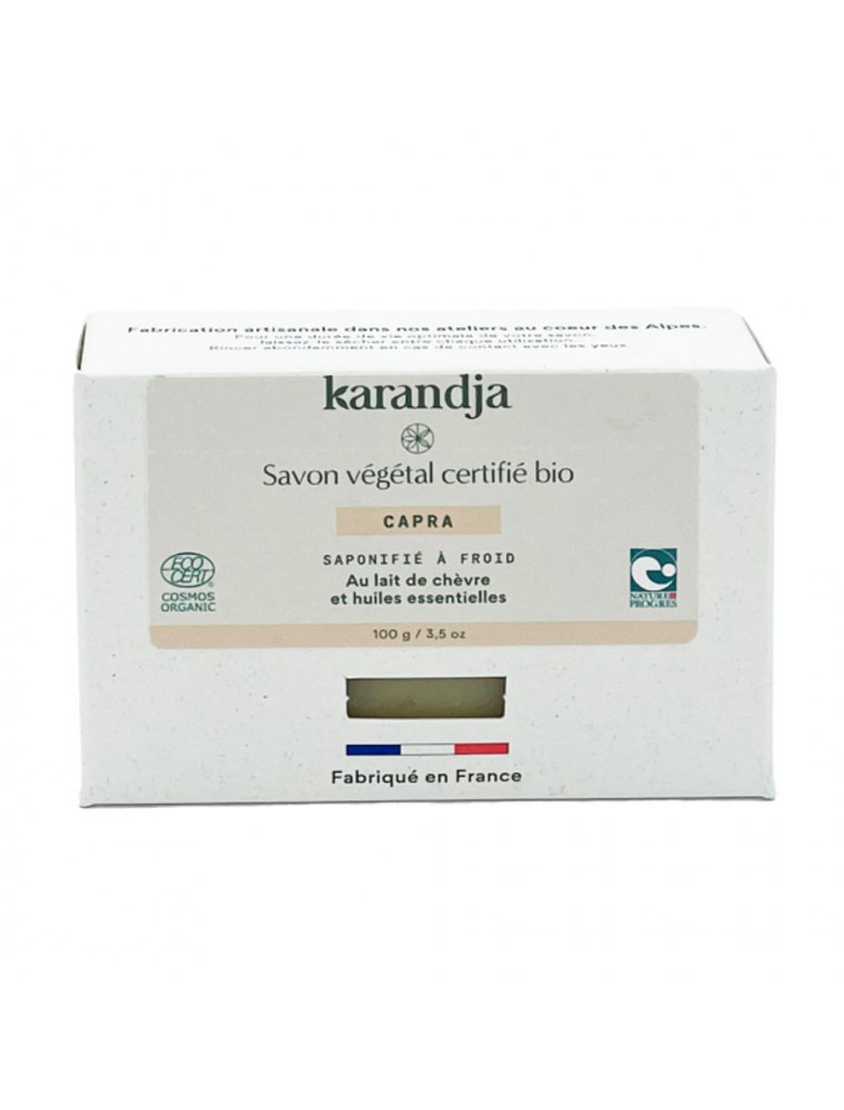 Image principale de la modale pour Savon Capra Bio - Savon au Lait de chèvre et Aux Huiles Essentielles 100g - Karandja