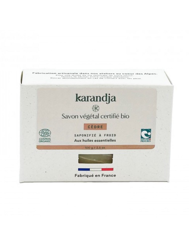 Image principale de la modale pour Savon Cèdre Bio - Savon Aux Huiles Essentielles 100g - Karandja