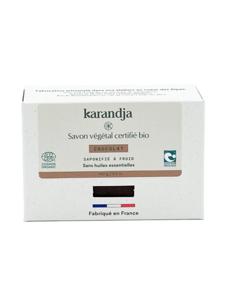 Image principale de la modale pour Savon Chocolat Bio - Savon Sans Huiles Essentielles 100g - Karandja