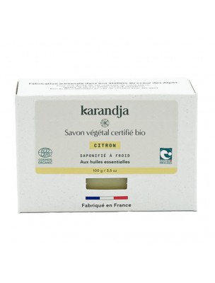 Image de Savon Citron Bio - Savon Aux Huiles Essentielles 100g - Karandja via Savon Karandjin Bio - Savon Aux Huiles Essentielles 100g - Karandja