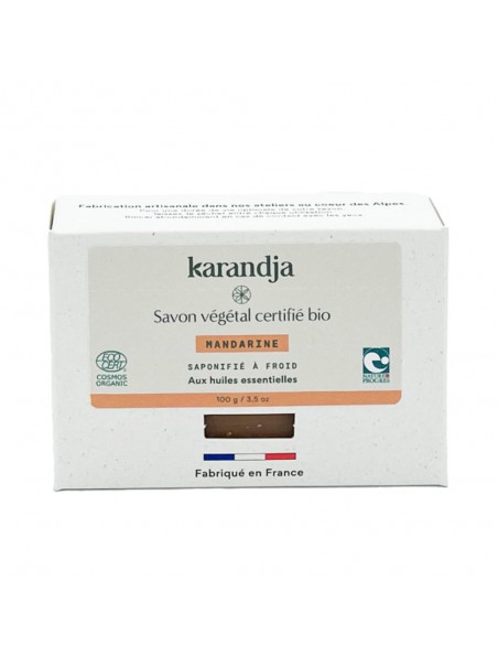 Image principale de Savon Mandarine Bio - Savon Aux Huiles Essentielles 100g - Karandja