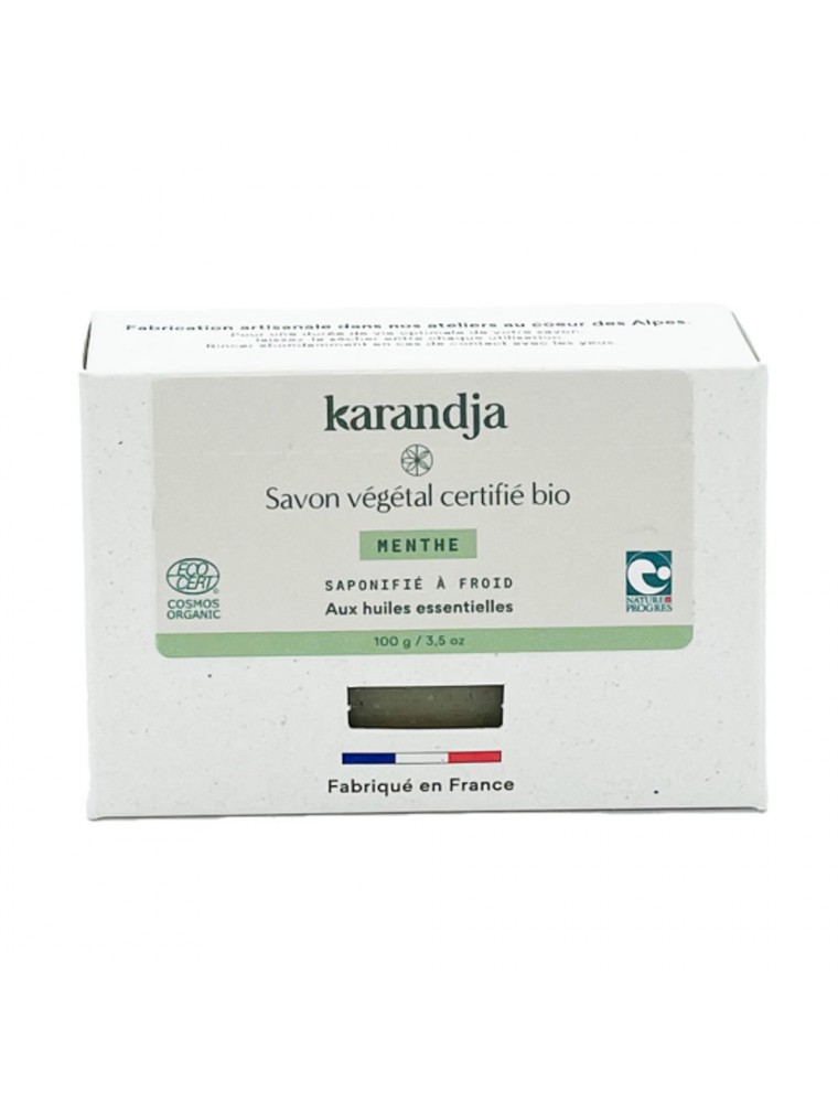 Image principale de la modale pour Savon Menthe Bio - Savon Aux Huiles Essentielles 100g - Karandja