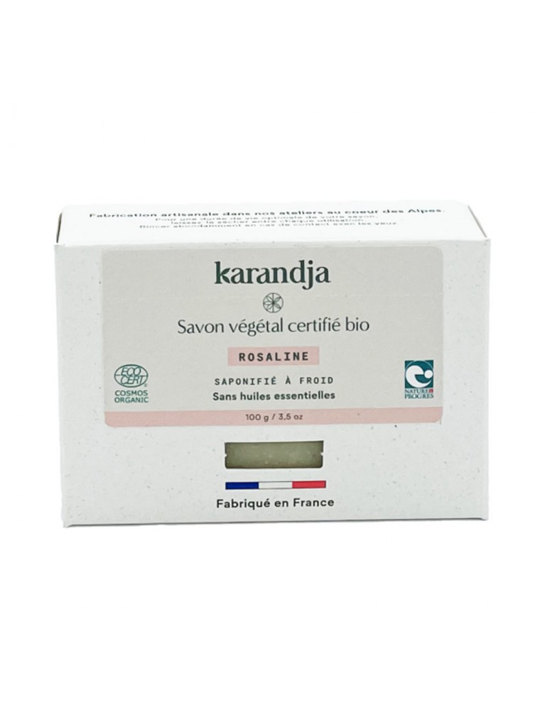 Image principale de la modale pour Savon Rosaline Bio - Savon Sans Huiles Essentielles 100g - Karandja