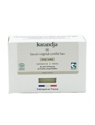 Image de Savon Suz'Ane Bio - Savon au lait d'Ânesse et Aux Huiles Essentielles 100g - Karandja depuis Achetez les produits Karandja à l'herboristerie Louis
