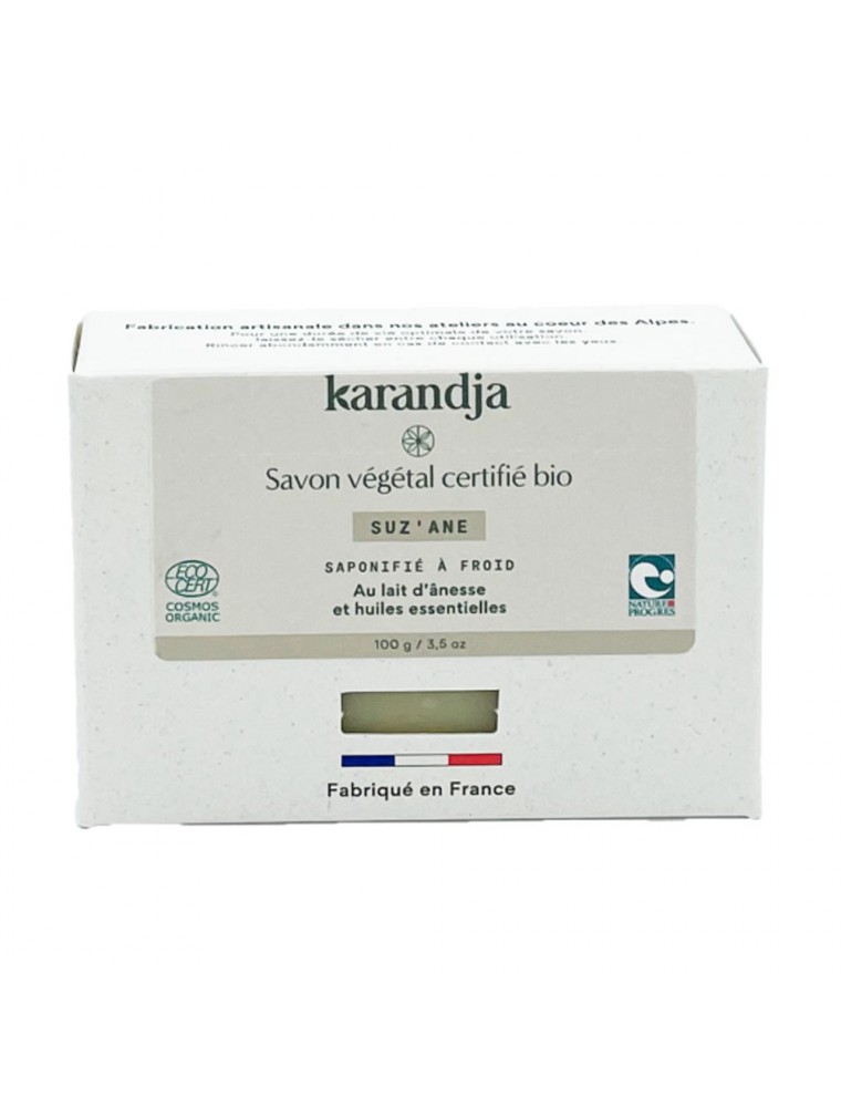 Image principale de la modale pour Savon Suz'Ane Bio - Savon au lait d'Ânesse et Aux Huiles Essentielles 100g - Karandja