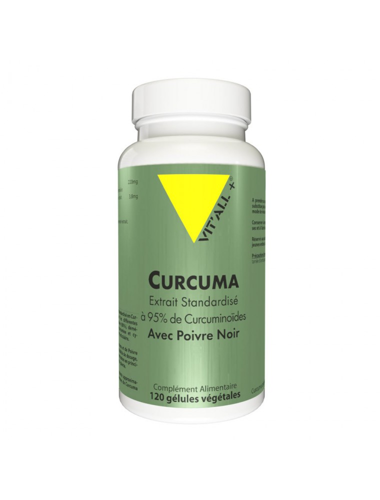 Image principale de la modale pour Curcuma avec Poivre Noir - Articulations et Digestion 120 gélules végétales - Vit'all+