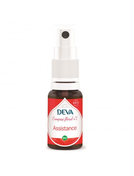 Achetez Assistance Bio - Centrage et Apaisement Composé floral n°1 Spray de 15 ml - Deva à l'herboristerie Louis Image principale de Assistance Bio - Centrage et Apaisement Composé floral n°1 Spray de 15 ml - Deva