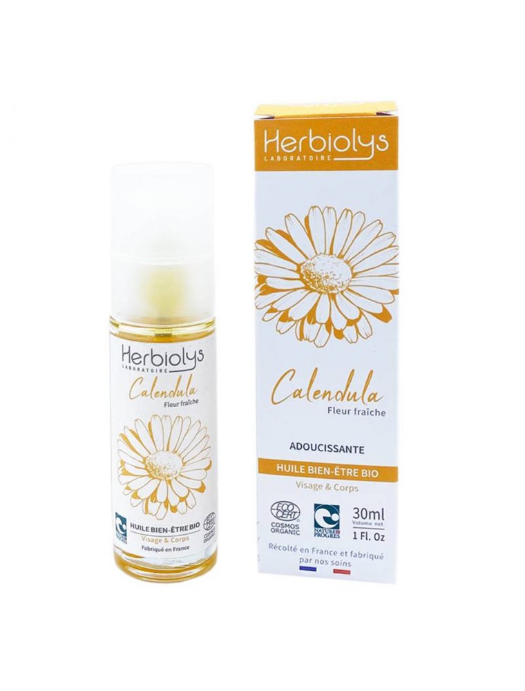 Image principale de la modale pour Huile de Calendula Bio - Macération adoucissante 30 ml - Herbiolys