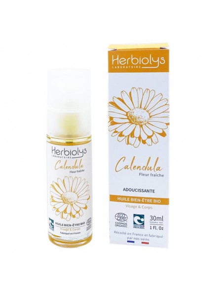Achetez Huile de Calendula Bio - Macération adoucissante 30 ml - Herbiolys à l'herboristerie Louis Image principale de Huile de Calendula Bio - Macération adoucissante 30 ml - Herbiolys