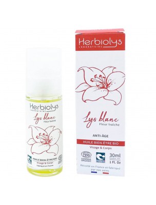 Image de Huile de Lys Blanc Bio - Macération anti-rides 30 ml - Herbiolys via Achetez Huile de Bourrache Bio - Herbiolys