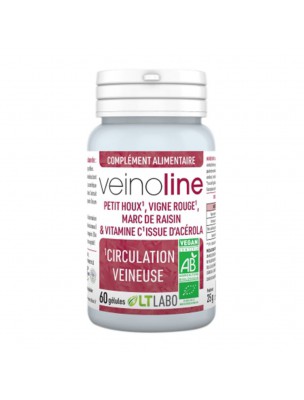 Image de Veinoline Bio - Circulation 60 gélules - LT Labo depuis Résultats de recherche pour "Vigne rouge Bio"