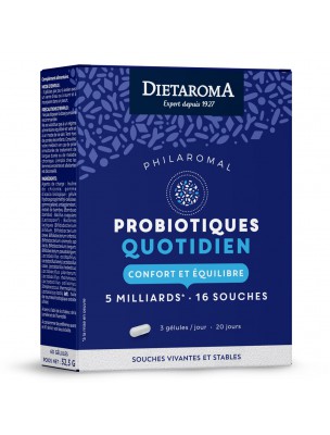Image de Philaromal Daily Microbiotics - Lactic ferments 60 capsules - Dietaroma depuis Probiotics and ferments for digestion (2)