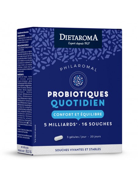 Image principale de Microbiotiques Quotidien Philaromal - Ferments lactiques 60 gélules - Dietaroma