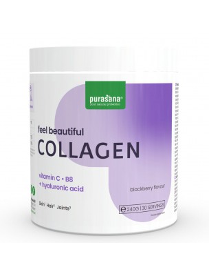 Image de Feel Beautiful Beauty Collagen - Peau, Cheveux et Articulations Saveur Mûre 240 g - Purasana depuis Rose Musquée Bio - Huile Végétale 50 ml - Ad Naturam