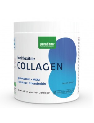 Image de Feel Flexible Joint Collagen - Os et Articulations Saveur Citron 240 g - Purasana depuis Acide hyaluronique et collagène | Les bienfaits de la nature
