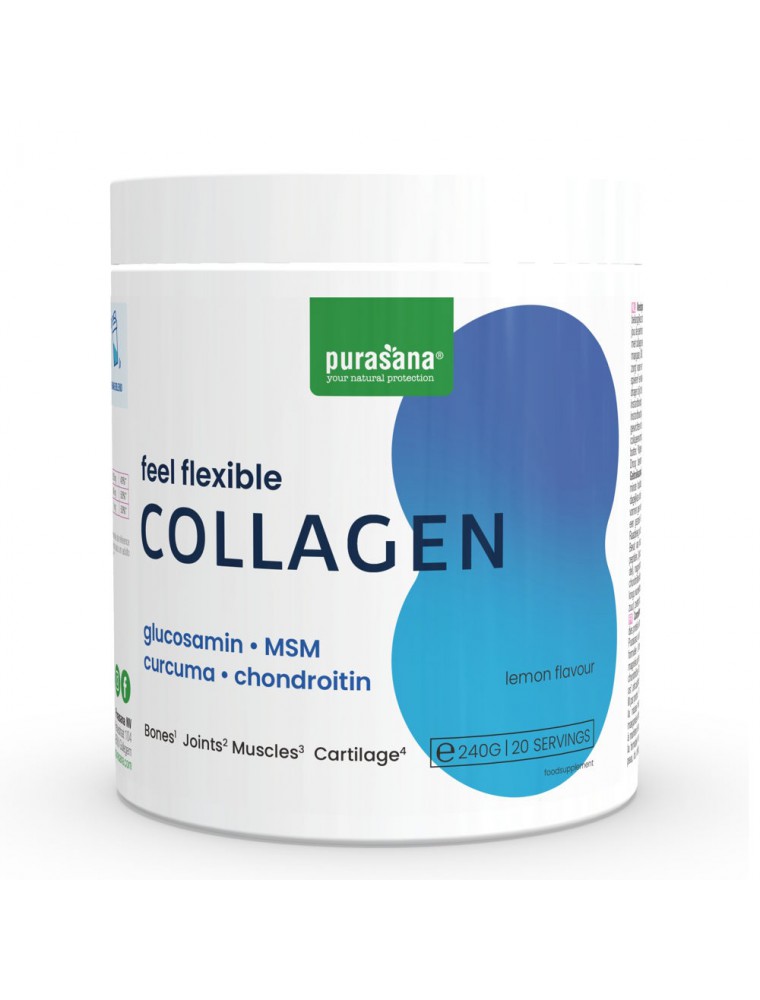 Image principale de la modale pour Feel Flexible Joint Collagen - Os et Articulations Saveur Citron 240 g - Purasana