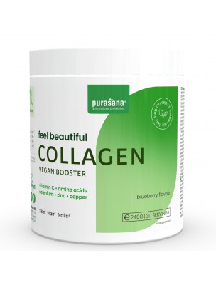 Image de Feel Beautiful Vegan Collagen - Booster Végétalien Saveur Myrtille 240 g - Purasana depuis Résultats de recherche pour "Protéine purasana"