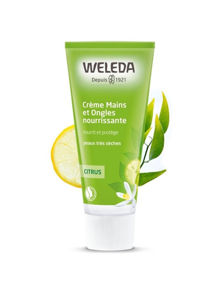 Image principale de la modale pour Crème ongles et mains au Citrus - Protège les ongles cassants et les mains sèches 50 ml - Weleda