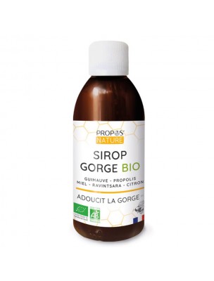 Image de Sirop Gorge Bio - Maux de Gorge 200 ml - Propos Nature depuis Les plantes et la ruche en sirop apaisent les différents maux