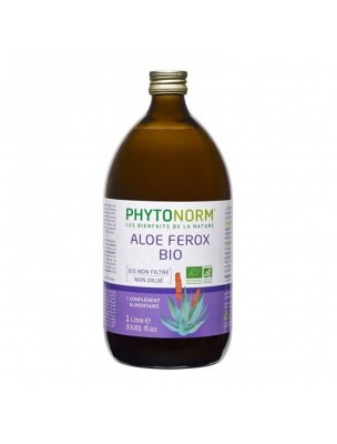 Image de Aloé Ferox Jus Non Filtré Bio - Digestion et Transit 1 Litre - Phytonorm depuis Commandez les produits Phytonorm à l'herboristerie Louis