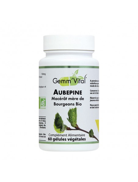 Achetez Aubépine Bourgeon Bio - Coeur et Détente 60 gélules végétales - Vit'all+ à l'herboristerie Louis Image principale de Aubépine Bourgeon Bio - Coeur et Détente 60 gélules végétales - Vit'all+