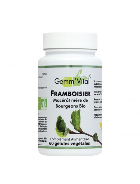 Achetez Framboisier Bourgeon Bio - Troubles Féminins 60 gélules végétales - Vit'all+ à l'herboristerie Louis Image principale de Framboisier Bourgeon Bio - Troubles Féminins 60 gélules végétales - Vit'all+