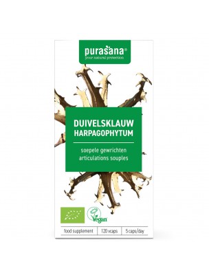 Image de Harpagophytum Bio - Articulations 120 gélules - Purasana via Macérat aqueux d'Harpagophytum - Herboristerie Cailleau | 250 ml