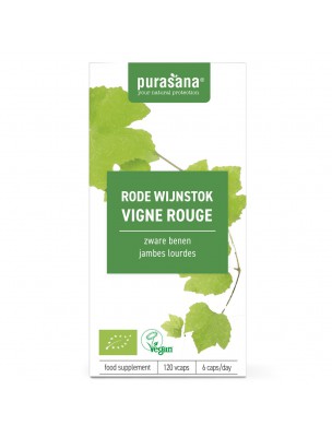 Image de Vigne rouge Bio - Circulation 120 gélules - Purasana via Tisane Jambes légères - Nature et Partage