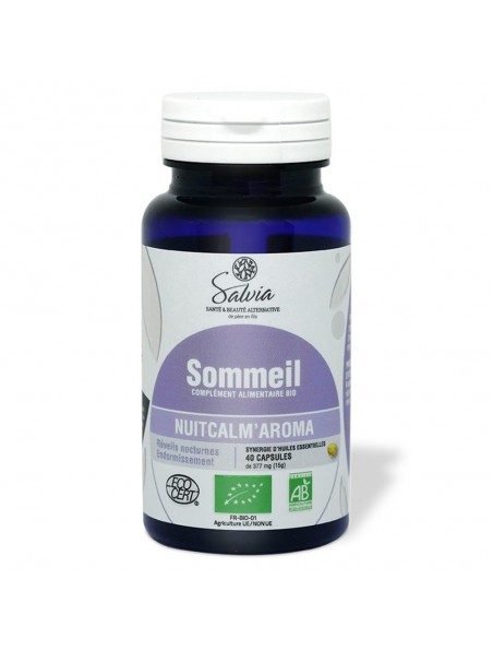 Image principale de Nuitcalm'aroma Bio - Sommeil 40 capsules d'huiles essentielles - Salvia