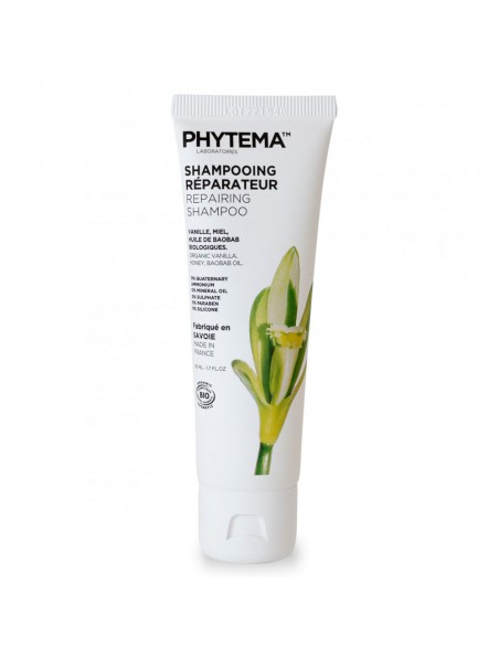 Image principale de Shampoing Réparateur Bio - Cheveux secs Format Voyage 50 ml - Phytema