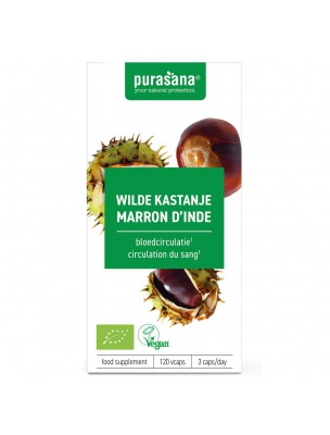 Image de Marronnier d'Inde Bio - Circulation 120 gélules - Purasana via Ail Bio Garlic 2000 - Résistance & Circulation | Be-Life