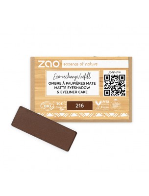 Image de Recharge Ombre à paupières mate Rectangle Bio - Brun Eyeliner Cake 216 1,3 grammes - Zao Make-up depuis Achetez les produits Zao Make-up à l'herboristerie Louis (7)