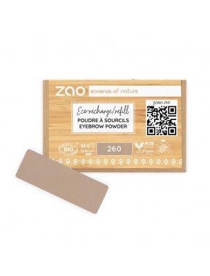 Image de copy of Organic Eyebrow Powder Refill - Blonde 260 3 grams - NZ Zao Make-up depuis Organic eye makeup and refills
